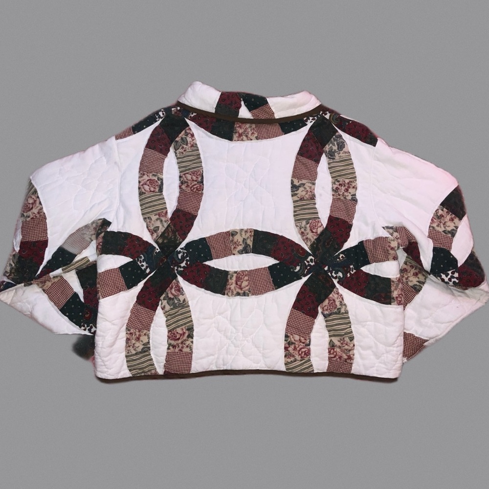 Handmade Patchwork Quilt Coat | Vintage Wedding Ring Design, Large - Picture 2 of 7